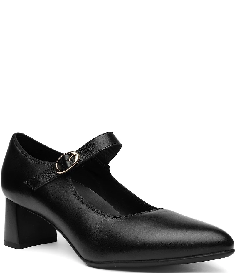 ara Adelaide Leather Block Heel Mary Jane Pumps