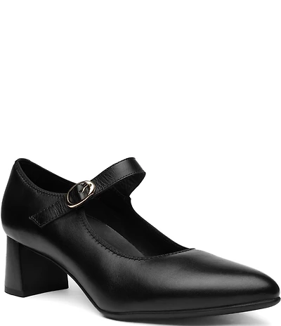 ara Adelaide Leather Block Heel Mary Jane Pumps