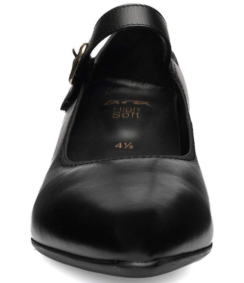 ara Adelaide Leather Block Heel Mary Jane Pumps