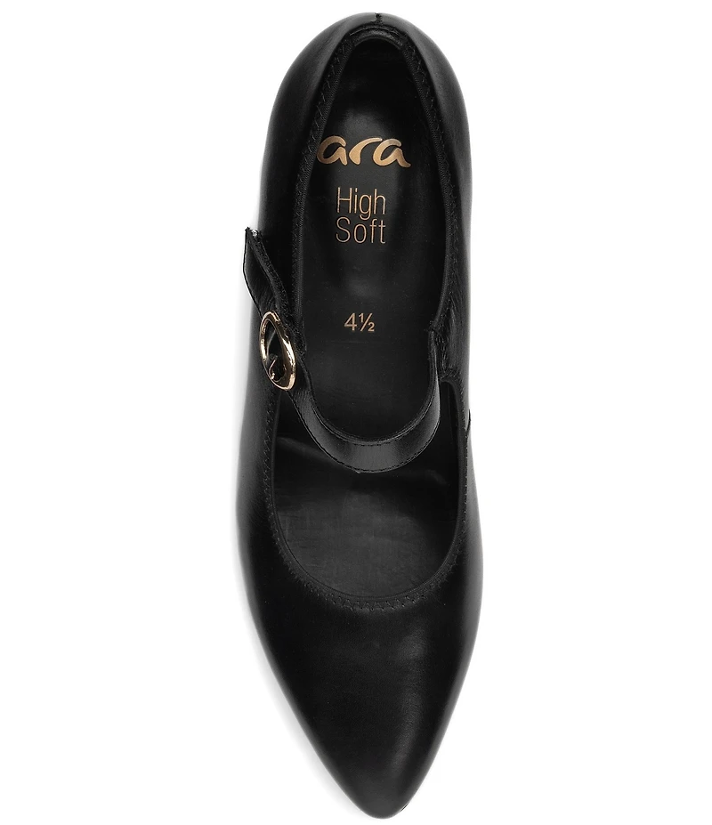 ara Adelaide Leather Block Heel Mary Jane Pumps