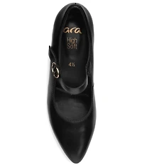 ara Adelaide Leather Block Heel Mary Jane Pumps