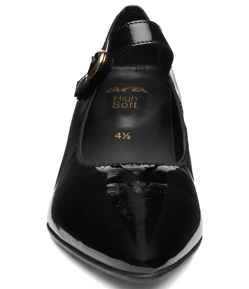 ara Adelaide Patent Leather Block Heel Mary Jane Pumps