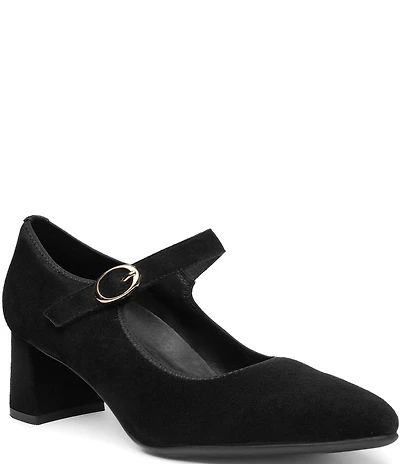 ara Adelaide Suede Block Heel Mary Jane Pumps