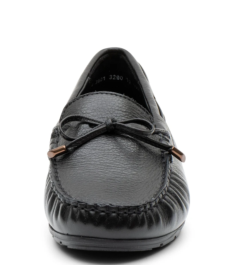 ara Amarillo Bow Detail Leather Moc-Toe Boat Shoes