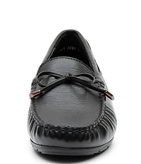 ara Amarillo Bow Detail Leather Moc-Toe Boat Shoes