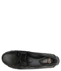 ara Amarillo Bow Detail Leather Moc-Toe Boat Shoes