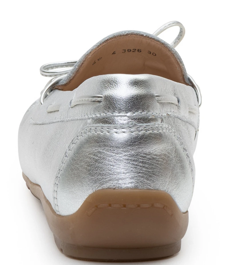 ara Amarillo Bow Detail Leather Moc-Toe Boat Shoes