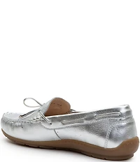 ara Amarillo Bow Detail Leather Moc-Toe Boat Shoes