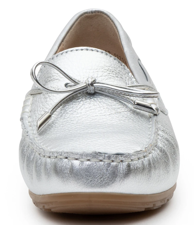 ara Amarillo Bow Detail Leather Moc-Toe Boat Shoes