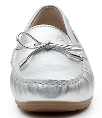 ara Amarillo Bow Detail Leather Moc-Toe Boat Shoes