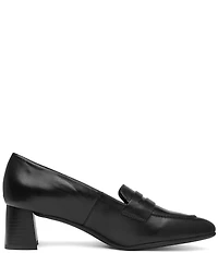 ara Ambrosia Leather Block Heel Loafer Pumps
