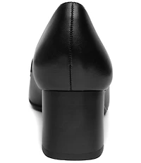 ara Ambrosia Leather Block Heel Loafer Pumps