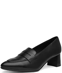 ara Ambrosia Leather Block Heel Loafer Pumps