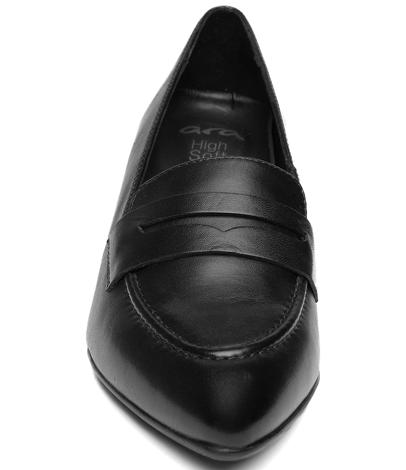 ara Ambrosia Leather Block Heel Loafer Pumps