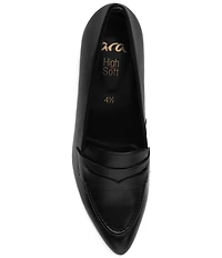 ara Ambrosia Leather Block Heel Loafer Pumps
