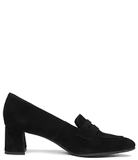 ara Ambrosia Suede Block Heel Loafer Pumps