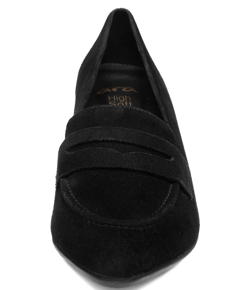 ara Ambrosia Suede Block Heel Loafer Pumps