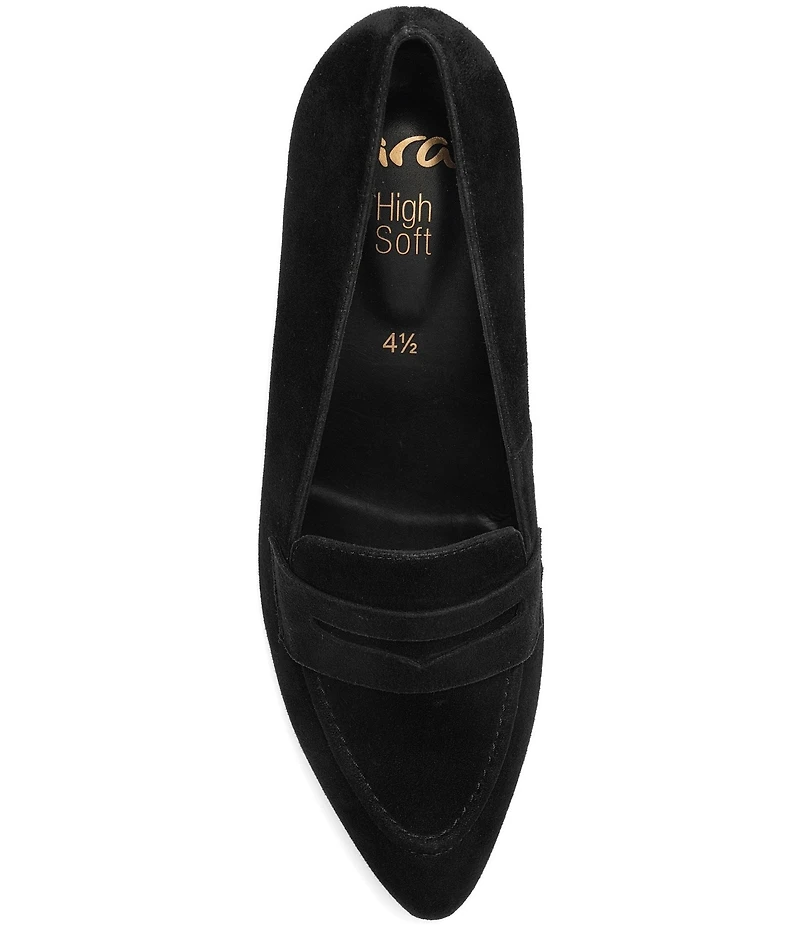 ara Ambrosia Suede Block Heel Loafer Pumps