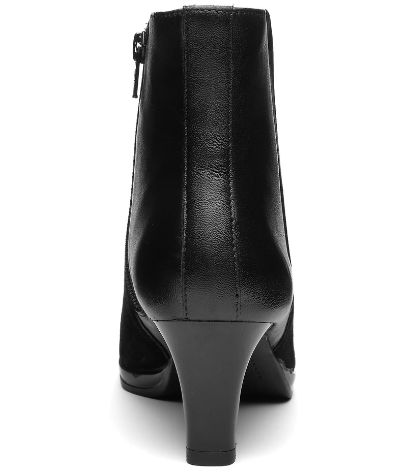ara Autumn Suede and Leather Faux Fur Lined Ankle Booties