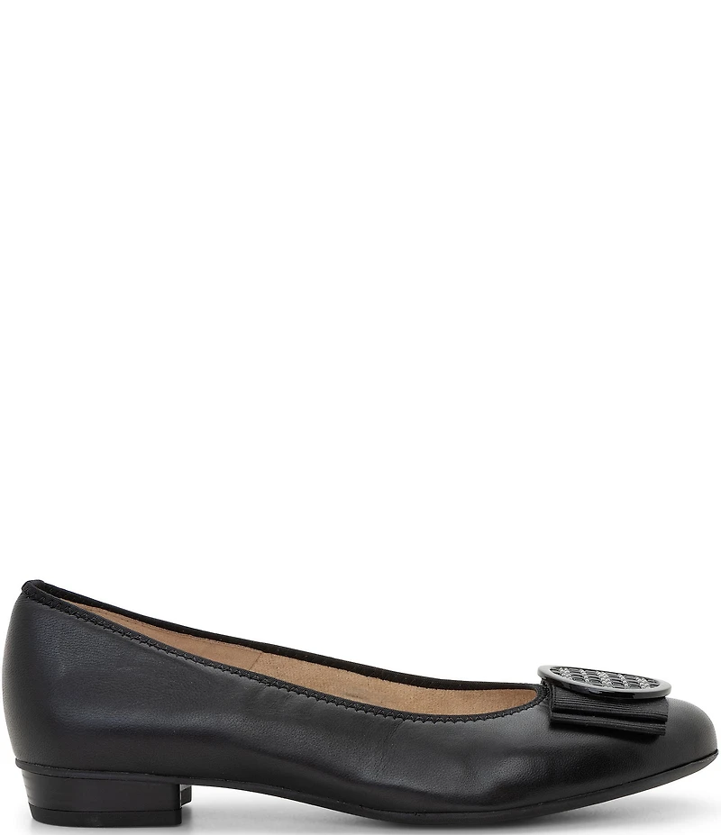 ara Bambi Leather Ornament Bow Ballet Flats