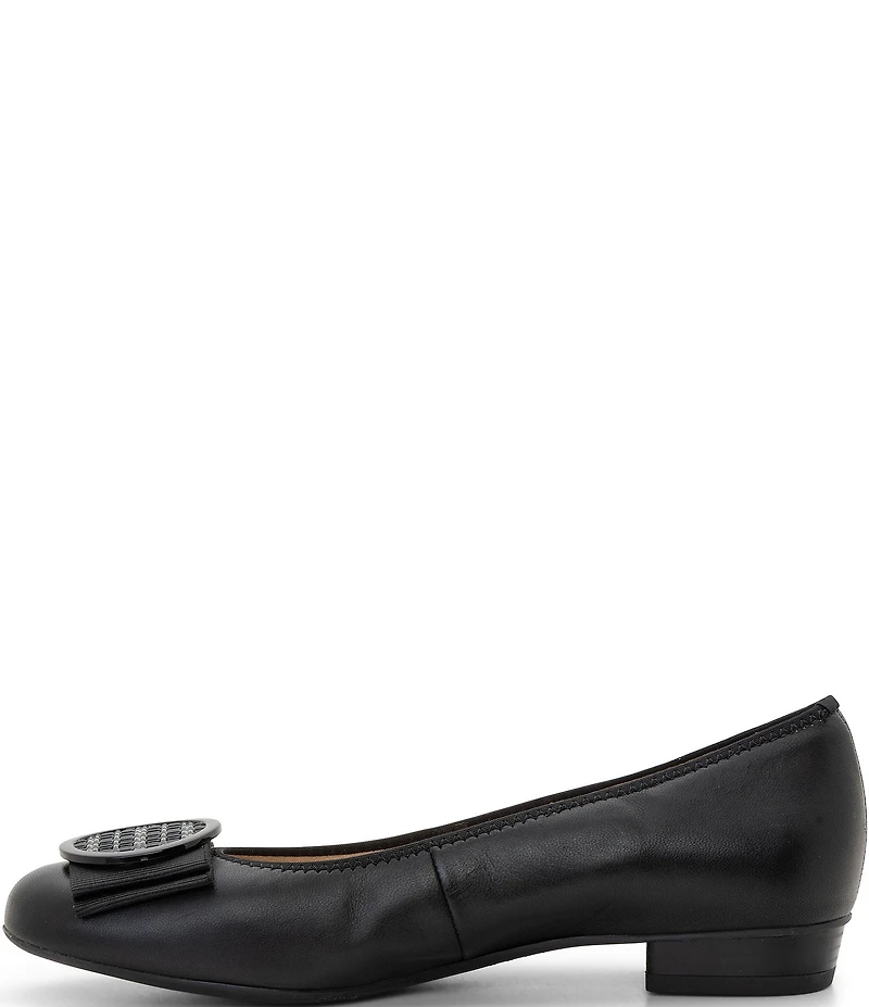 ara Bambi Leather Ornament Bow Ballet Flats