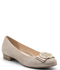 ara Bambi Pin Dot Suede Bow Ornament Ballet Flats