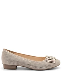 ara Bambi Pin Dot Suede Bow Ornament Ballet Flats