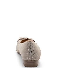 ara Bambi Pin Dot Suede Bow Ornament Ballet Flats