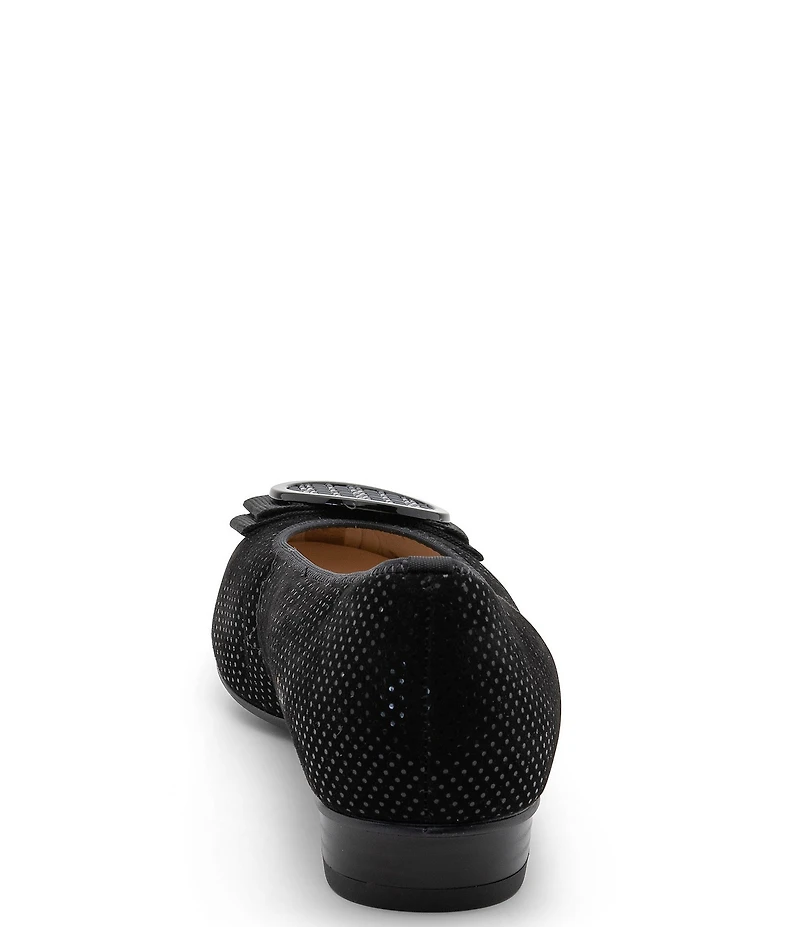 ara Bambi Pin Dot Suede Bow Ornament Ballet Flats