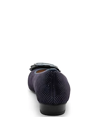 ara Bambi Pin Dot Suede Bow Ornament Ballet Flats