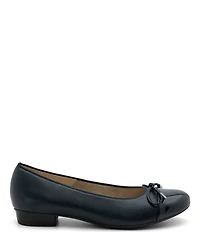 ara Belinda Leather and Patent Cap Toe Bow Ballet Flats