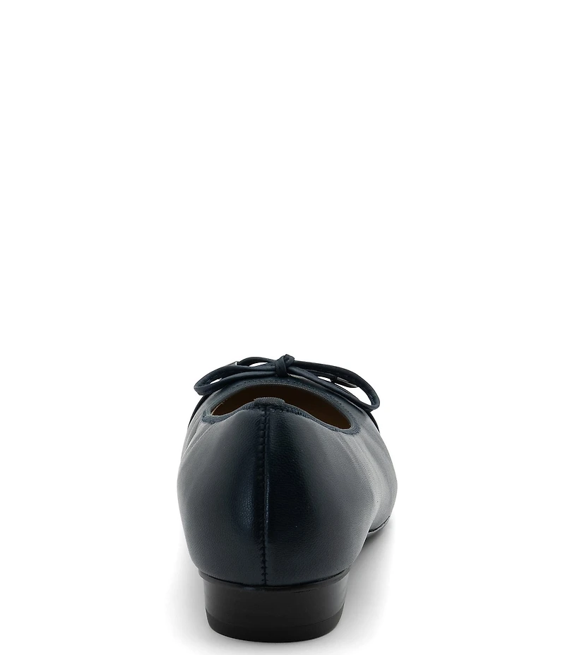 ara Belinda Leather and Patent Cap Toe Bow Ballet Flats