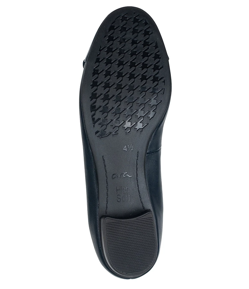 ara Belinda Leather and Patent Cap Toe Bow Ballet Flats