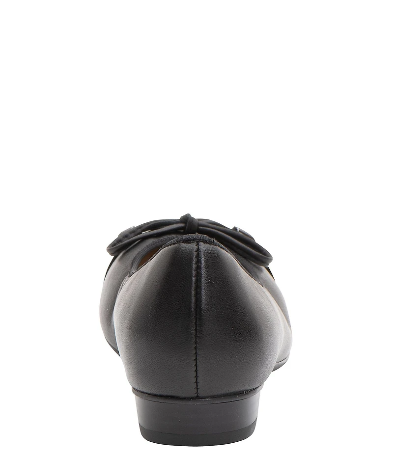 ara Belinda Leather and Patent Cap Toe Bow Ballet Flats