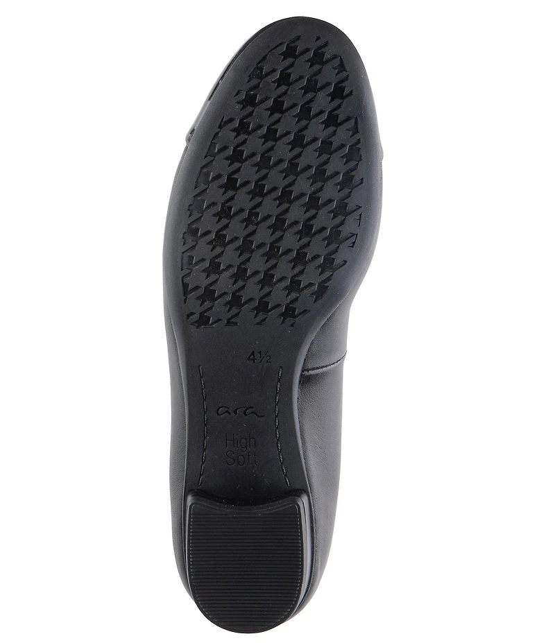 ara Belinda Leather and Patent Cap Toe Bow Ballet Flats