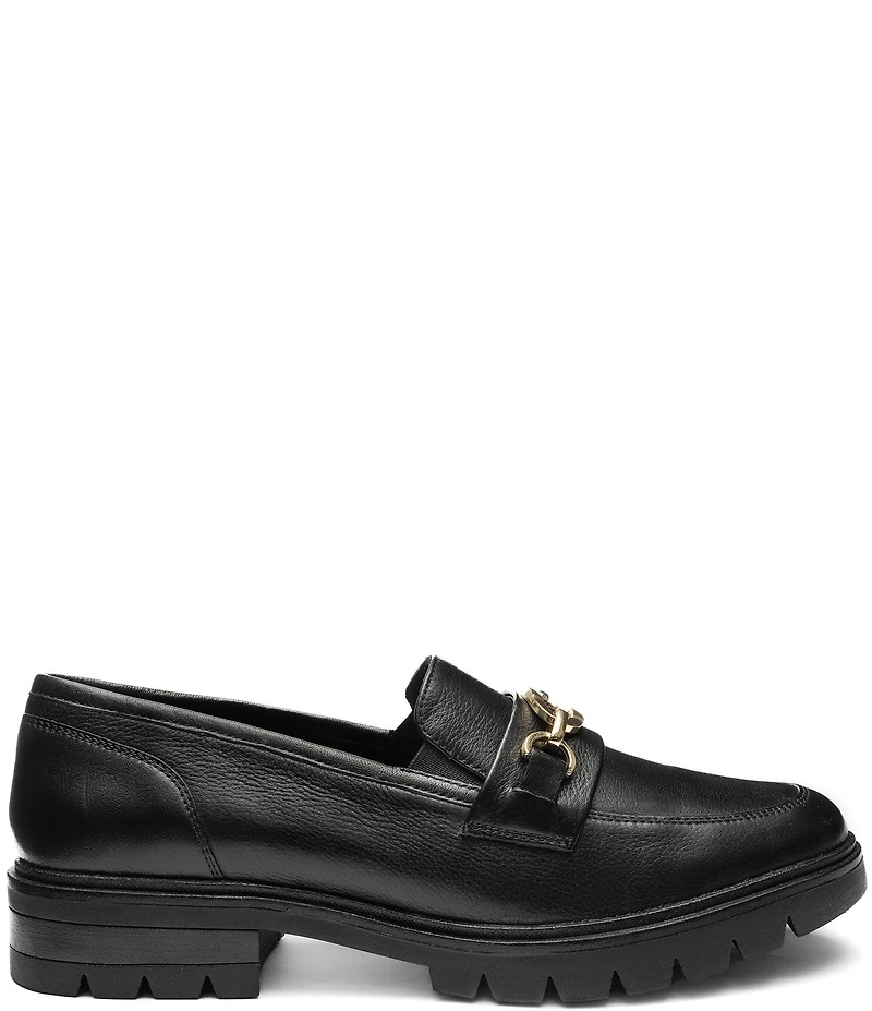 ara Camellia Leather Chain Strap Lugged Loafers