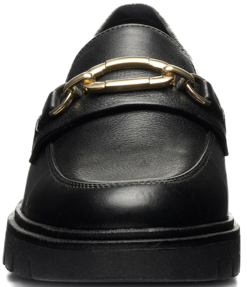 ara Camellia Leather Chain Strap Lugged Loafers