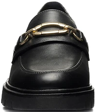 ara Camellia Leather Chain Strap Lugged Loafers