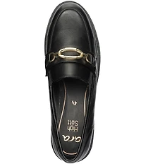 ara Camellia Leather Chain Strap Lugged Loafers