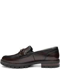 ara Camellia Leather Chain Strap Lugged Loafers
