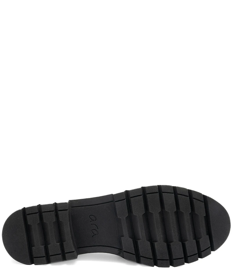 ara Camellia Leather Chain Strap Lugged Loafers