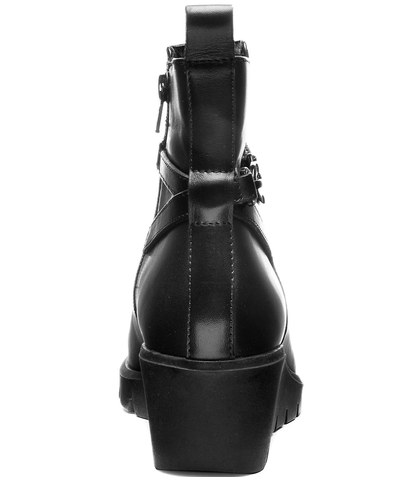 ara Carnation Leather Wedge Ankle Booties