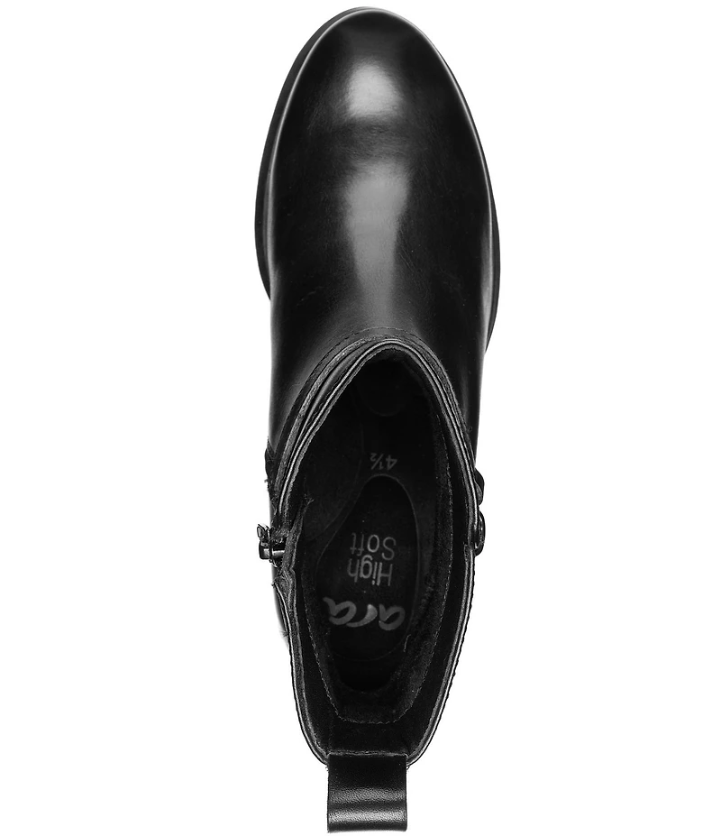 ara Carnation Leather Wedge Ankle Booties