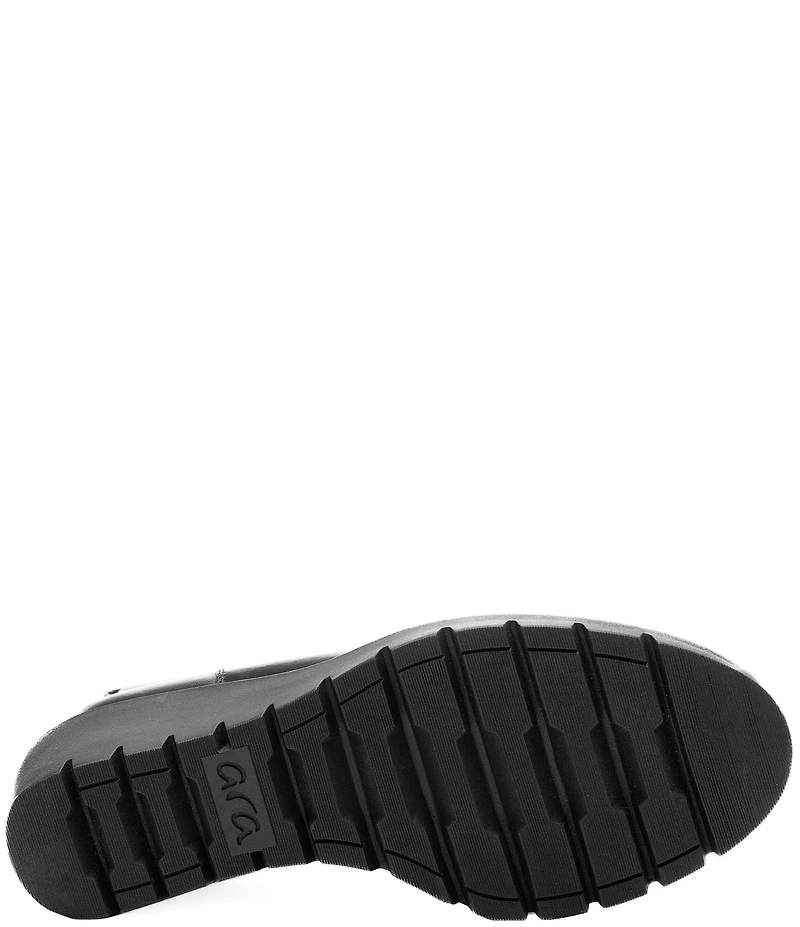 ara Carnation Leather Wedge Ankle Booties