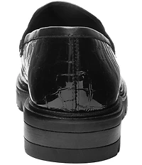 ara Crescent Croco Embossed Patent Leather Lugged Penny Loafers