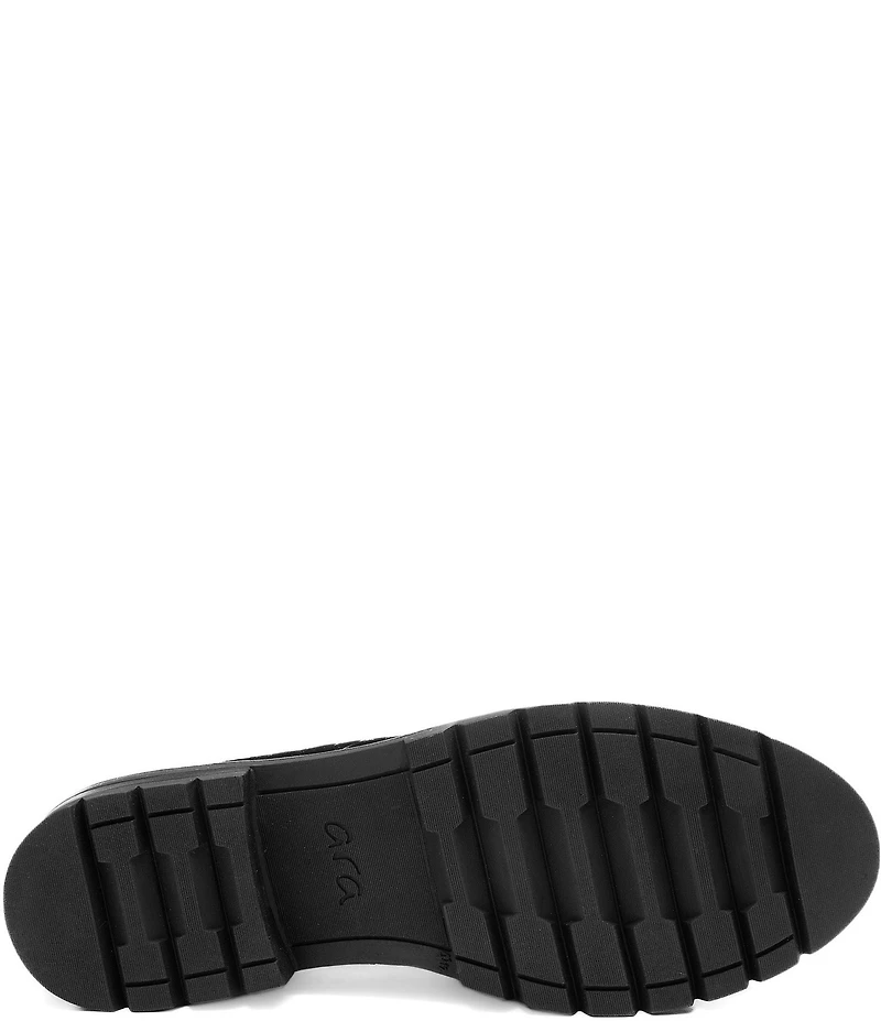 ara Crescent Croco Embossed Patent Leather Lugged Penny Loafers