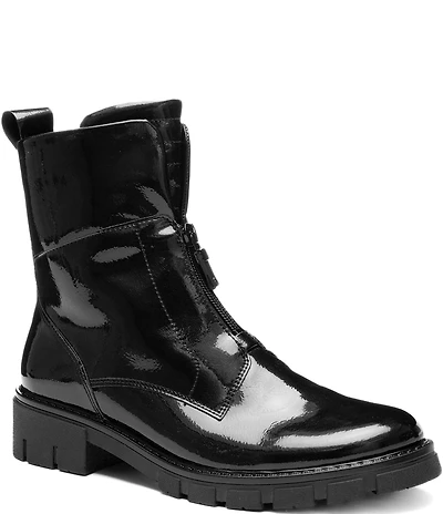 ara Deon Patent Leather Dual Zipper Booties