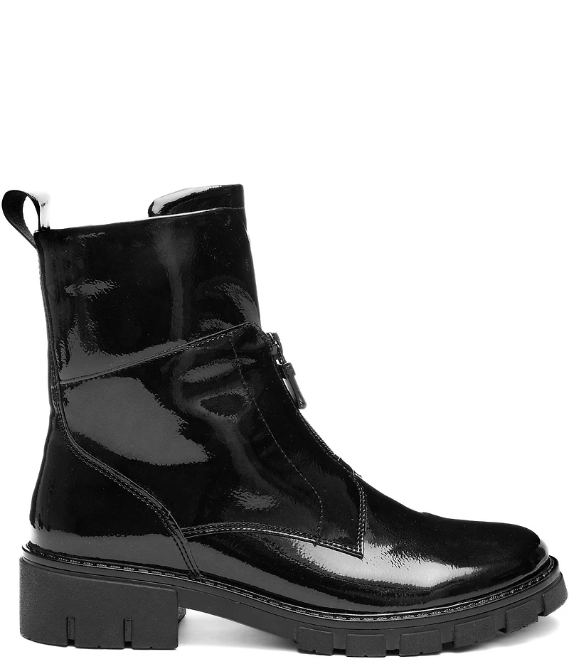 ara Deon Patent Leather Dual Zipper Booties