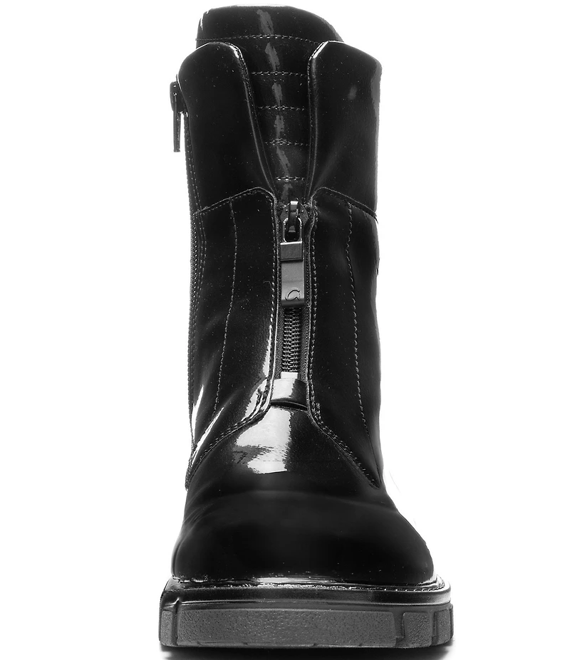 ara Deon Patent Leather Dual Zipper Booties