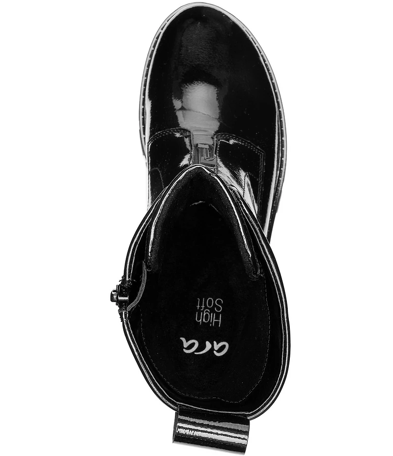 ara Deon Patent Leather Dual Zipper Booties